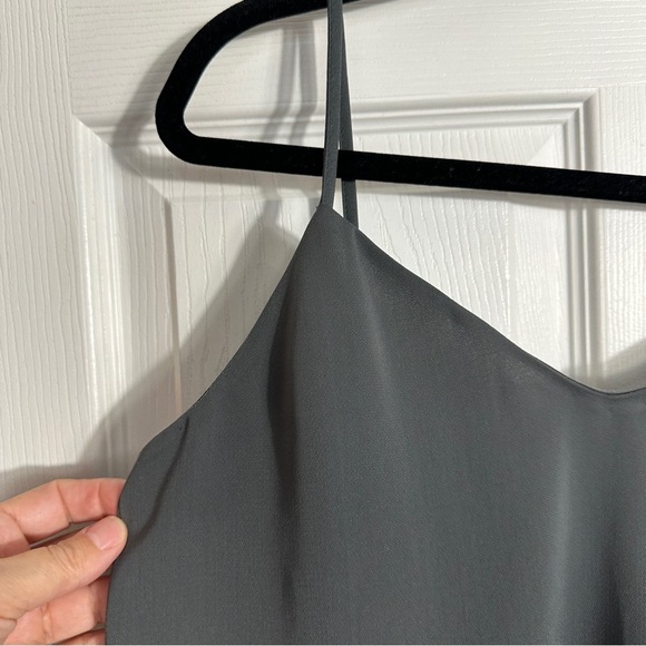 J. Crew sz. 2 gray cami, lingerie straps, unlined, loose, flowy, feminine - Picture 2 of 9